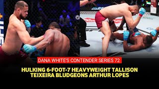 DWCS 72 Results Big heavyweight Tallison Teixeira pounds Arthur Lopes in a flash [upl. by Fezoj]