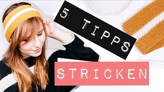 5 Tipps für Strickanfänger  Stirnband im Perlmuster stricken [upl. by Golanka]