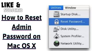 How to Reset Admin Password on Mac OS X [upl. by Stephenie]