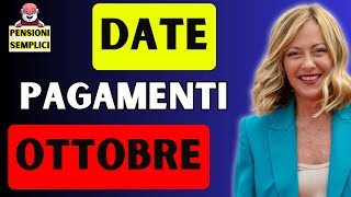 🟨 ECCO LE DATE DEI PAGAMENTI DI OTTOBRE❗️ ASSEGNO UNICO ADI PENSIONI 730 NASPI SLF BONUS❗️ [upl. by Nanyt]