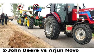 2 John Deere vs Arjun Novo friendly tractor tochan video by Nishu Deshwal [upl. by Epilihp]