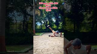 360 pop with 540 with knee down side kick martialarts howto shortsfeed tricking shorts [upl. by Annekam]