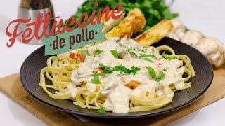 CÓMO HACER FETTUCCINE CON POLLO 🍝🍗 FÁCIL Y RÁPIDO  Recién Cocinados [upl. by Trudie]