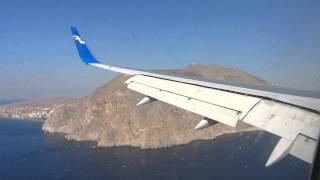 Finnair Boeing 757 Santorini landing FULL HD [upl. by Elleunamme]