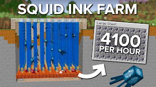 Minecraft EASY Squid Ink Sac Farm  4100 Per Hour [upl. by Harraf]