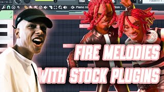 HOW TO MAKE FIRE MELODIES WITH STOCK PLUGINS 😍 FL STUDIO BEGINNER TUTORIALS [upl. by Darell398]