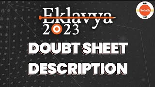 Doubt Sheet Description  Eklavya 2023  Eklavya by Vedantu [upl. by Antonietta]