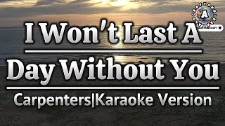 I Wont Last A Day Without YouCarpentersKaraoke Version [upl. by Arline636]