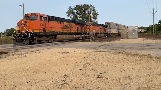 BNSF Intermodal Train soars thru Savanna Army Depot 982024 [upl. by Gavan]