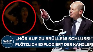 OLAF SCHOLZ quotHör auf zu brüllen Schlussquot Plötzlich explodiert der Kanzler bei Rede in Leipzig [upl. by Jerusalem]