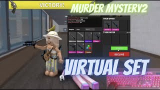 VIRTUAL SET GAMEPLAY Murder Mystery 2 WINNERFAIR PLAYER GETS A SET [upl. by Nyrmac882]