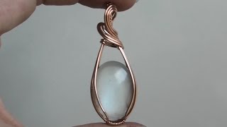 Replicating My Most Popular Design with Only Round Wires Wire Wrapped Cabochon Pendant Tutorial [upl. by Deirdra]