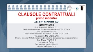 Corso le clausole contrattuali  primo incontro [upl. by Bruyn]