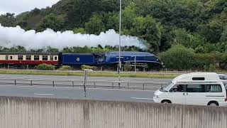 Gresley passing Mochdre with the Holyhead to Cardiff Welsh Dragon September 18th 2024 [upl. by Gabey559]