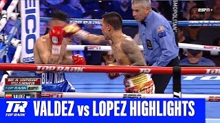 Oscar Valdez Gets Off Deck to Knock Out Adam Lopez  Fight Highlights [upl. by Blackmore]