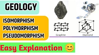 What is ISOMORPHISM  POLYMORPHISM  PSEUDOMORPHISM in Hindi  GeologyMineralogy [upl. by Sharos]