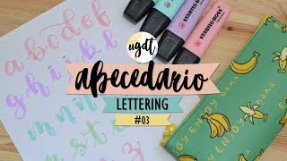 Abecedario 03  Lettering con subrayadores  Stabilo Boss Pastel  UGDT [upl. by Tacita]