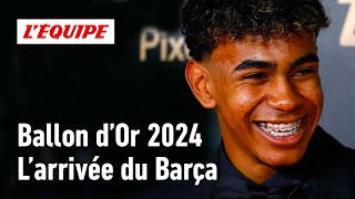 Ballon dOr 2024  Larrivée de la star Lamine Yamal et toute la délégation du FC Barcelone [upl. by Magdalen246]