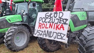 Protest rolników w Kadzidle [upl. by Euqinimod]