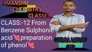 Class12 From Benzene Sulphonic acid💘preparation of phenol ❤organic chemistry🥰 jac😇cbse board [upl. by Si]