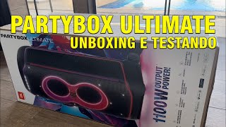 UNBOXING E TESTE DA JBL PARTY BOX ULTIMATE  O MONSTRO DE 1100w RMS [upl. by Evvy]