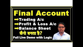 How to Make Final Account  Trading Ac  Profit amp Loss Ac  Balance Sheet  Financial Statement [upl. by Agathe]