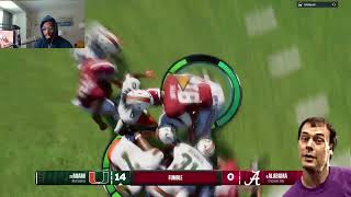 CFB 25 Miami Hurricanes Gameplay  Cam Ward Smacking Alabama [upl. by Finzer155]