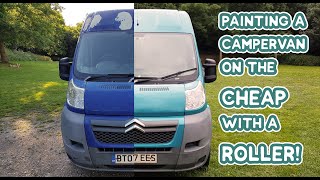 Painting a CAMPERVAN on the CHEAP with a ROLLER  DIY Budget Campervan Conversion [upl. by Veriee168]