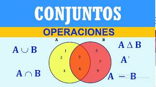 OPERACIONES CON CONJUNTOS  REUNIÓN INTERSECCIÓN DIFERENCIA Y COMPLEMENTO  APRENDO EN CASA [upl. by Horowitz]