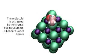 Interaction between a molecule and a crystal  molecular dynamics simulation with script [upl. by Kempe736]