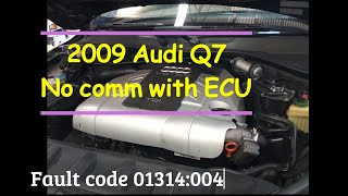 2009 Audi Q7 TDI 30L  No comm with ECU  Fault code 01314004 [upl. by Ecyarg]