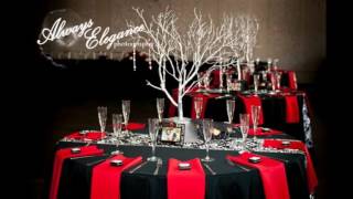 Ideas de decoración de boda de color negro y rojo [upl. by Maretz]