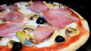 Pizza Capricciosa or Four Seasons Pizza  Black Pepper Chef [upl. by Duston350]