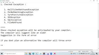 Exception Handling Introduction  Checked Exceptions  Unchecked Exceptions java coding [upl. by Kutchins385]