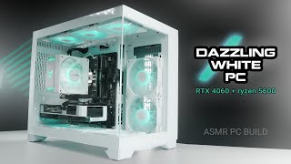 A Dazzling White Panoramic PC  ASMR PC Build [upl. by Zaria]