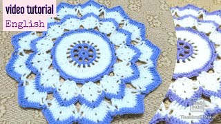 crochet doily tutorial  Crochet for beginners  crochet english  doily diy  doily [upl. by Blanche]