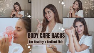 My Top 5 Hacks for Bright Detanned Skin  My body care routine with vitamin C amp essentials [upl. by Enyawd]