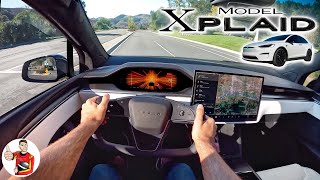 The Tesla Model X Plaid is a Comfortable Family SUV That Warps Reality POV Drive Review [upl. by Reprah202]