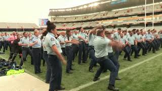 Police officers perform a haka at the funeral of Constable Matthew Hunt [upl. by Novyaj903]