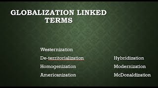 Globalization Terms Part 2 Deterritorialization Hybridization Americanization McDonaldization [upl. by Neeoma]