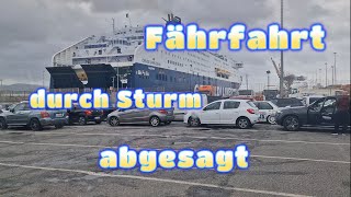 Fährfahrt durch Sturm abgesagt Stellplatz Livorno Toskana [upl. by Sholley247]