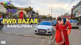 🇵🇰 Rawalpindi Pakistan walking in the PWD bazaar 2023 4K60FPS [upl. by Eceer]