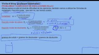 molalidad y fracción molar disoluciones fórmulas explicación [upl. by Eeleak]