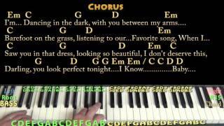 Perfect Ed Sheeran Piano Cover Lesson in G with ChordsLyrics perfect pianolessons [upl. by Nwahsem317]