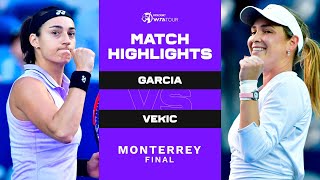 Caroline Garcia vs Donna Vekic  2023 Monterrey Final  WTA Match Highlights [upl. by Ylaek527]