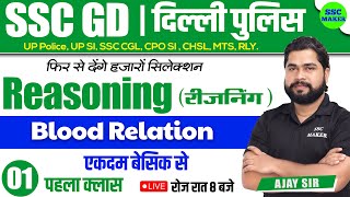 SSC GD 2023 24  Blood Relation Class 1  Reasoning short tricks for ssc gd exam 2024 by Ajay Sir [upl. by Grindlay]