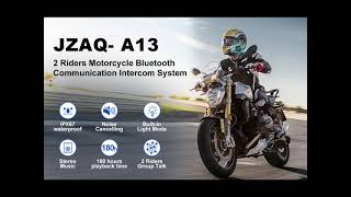 Motorcycle Helmet Bluetooth Headset Intercom Communication JZAQ A13 [upl. by Ahsiekel]