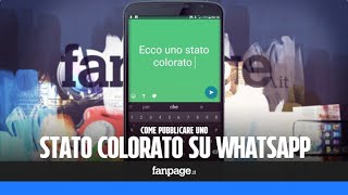 Come pubblicare uno stato colorato su WhatsApp [upl. by Aehsrop628]