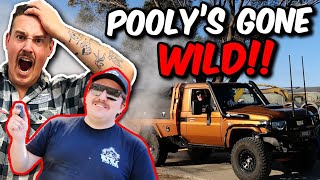 Poolys HUGE Burnout amp All His Insane Projects  79 Series amp Barra FJ45 [upl. by Frissell]