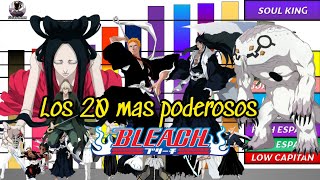 NIVELES DE PODER LOS 20 PERSONAJES MAS PODEROSOS DE BLEACH [upl. by Hallvard711]